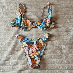 Floral Two-Piece Bikini Set - Multi Color